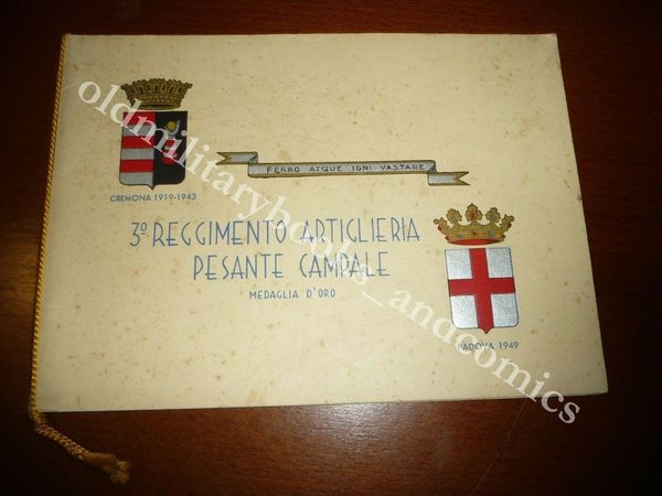 CALENDARIO 3° REGGIMENTO ARTIGLIERIA PESANTE CAMPALE 1950 CON CORDONE