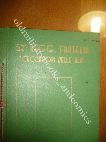CALENDARIO 52° REGGIMENTO FANTERIA CACCIATORI DELLE ALPI 1940 CON CORDONE