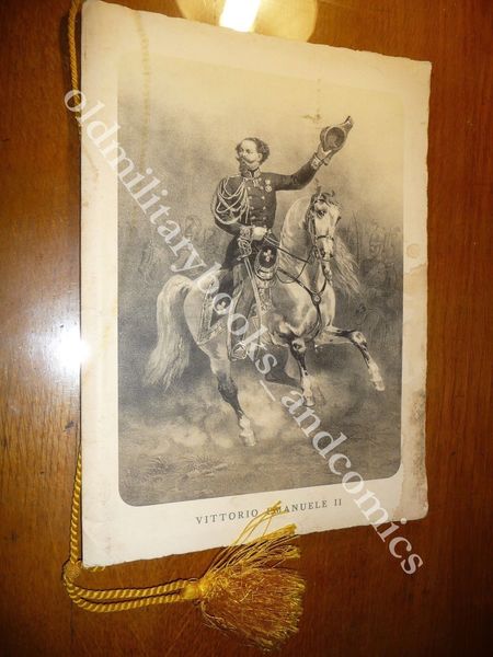 CALENDARIO REGGIMENTO LANCIERI VITTORIO EMANUELE II 1937 CON DEDICA CORDONCINO