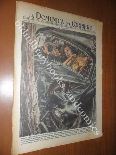 INCIDENTE D'AUTO ALL'ALBA DELLE ELEZIONI PRESSO NAPOLI FAMIGLIA CAFIERO 1953