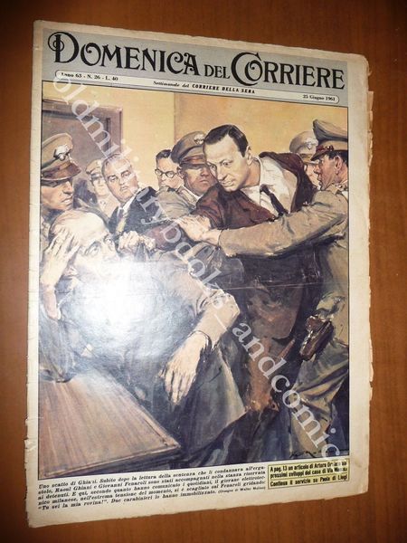 CARABINIERI IMMOBILIZZANO RAOUL GHIANI AL PROCESSO GIOVANNI FENAROLI 1961