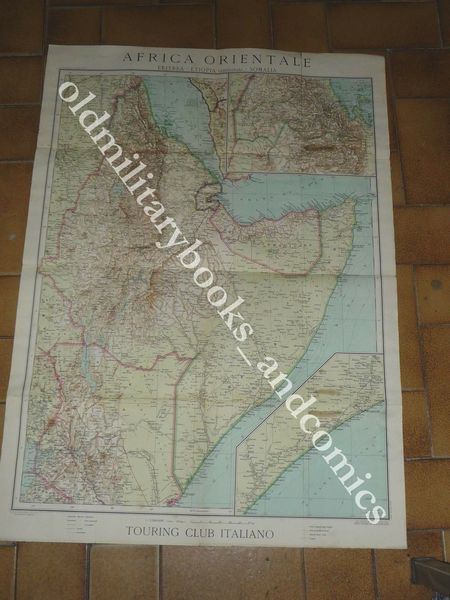 CARTA DELL'AFRICA ORIENTALE TCI C.T.I. 1:3.500.000 senza contenitore 1935