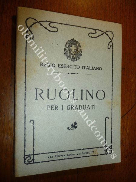 REGIO ESERCITO ITALIANO RUOLINO PER I GRADUATI REGGIMENTO DI CAVALLERIA …