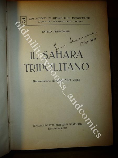 IL SAHARA TRIPOLITANO PETRAGNANI DESCRIZIONE FEZZAN SAHARA E MEMORIE PRIGIONIA