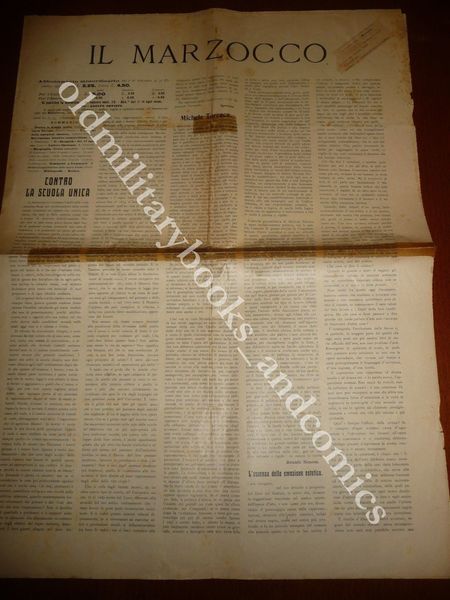 CONTRO LA SCUOLA UNICA IL MARZOCCO 2/9/1906
