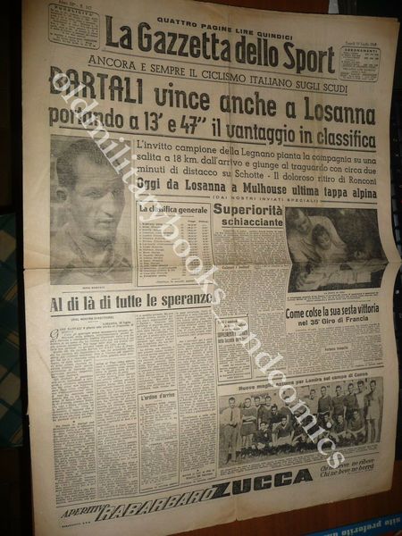 GIRO DI FRANCIA BARTALI VINCE A LOSANNA LA GAZZETTA DELLO …