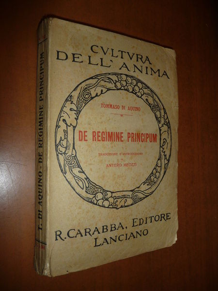 DE REGIMINE PRINCIPUM TOMMASO DI AQUINO 1930 FILOSOFIA TEOLOGIA MEDIOEVO