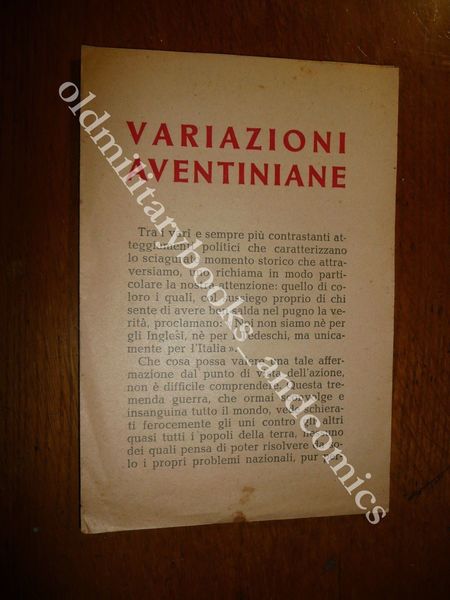 RSI VARIAZIONI AVENTINIANE LUIGI FRANCESCHELLI PROPAGANDA CONTRO INDECISI ott 44