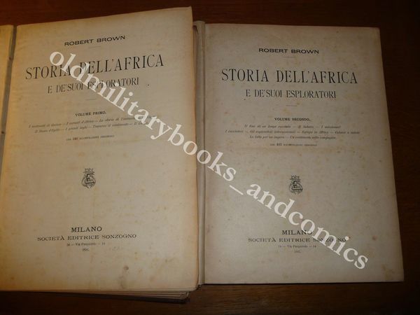 STORIA DELL'AFRICA E DE SUOI ESPLORATORI 2 Voll. ROBERT BROWN …