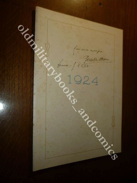 CALENDARIO REGGIMENTO CAVALLEGGERI VITTORIO EMANUELE II 1924 DEDICA NO CORDONE