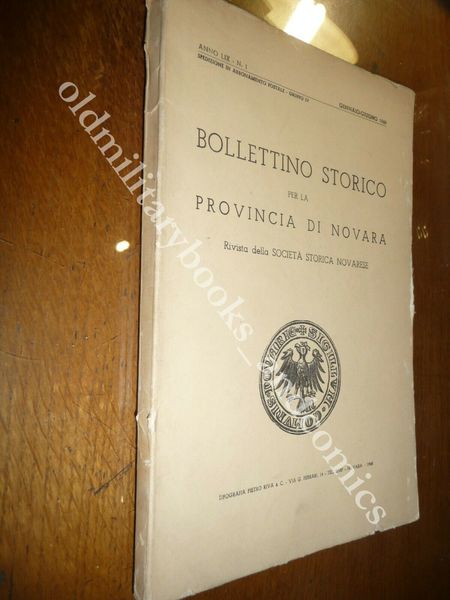 BOLLETTINO STORICO PER LA PROVINCIA DI NOVARA GENNAIO GIUGNO 1968