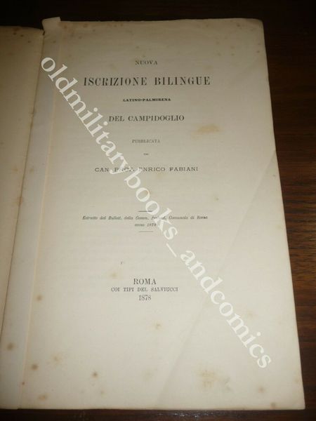 NUOVA ISCRIZIONE BILINGUE LATINO-PALMIRENA DEL CAMPIDOGLIO ENRICO FABIANI