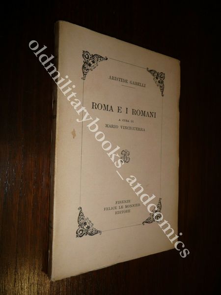 ROMA E I ROMANI ARISTIDE GABELLI DAL MEDIO EVO ALL'AGRO …