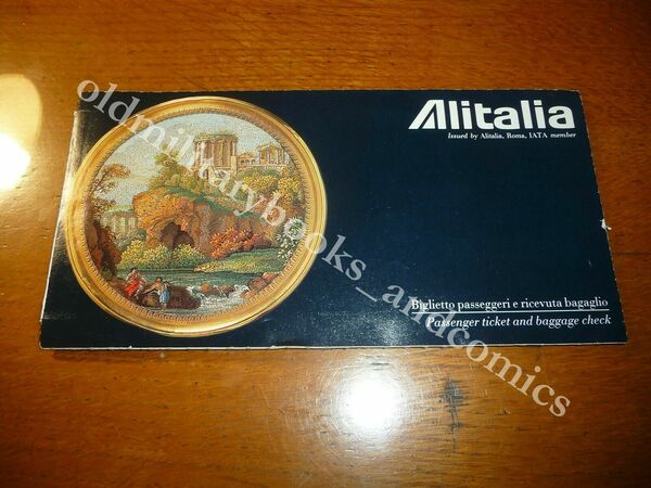 ALITALIA 1990 VECCHIO BIGLIETTO VINTAGE AIRLINE TICKET FLUGTICKET 9