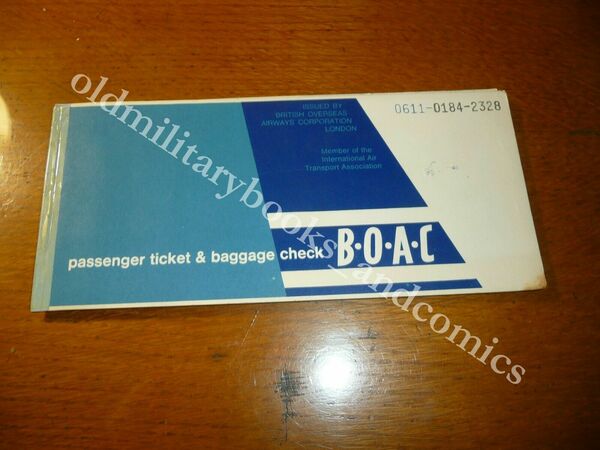 BOAC 1964 VECCHIO BIGLIETTO VINTAGE AIRLINE TICKET FLUGTICKET 2