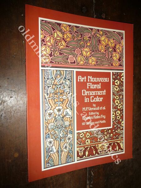 ART NOUVEAU FLORAL ORNAMENT IN COLOR M.P VERNEUIL