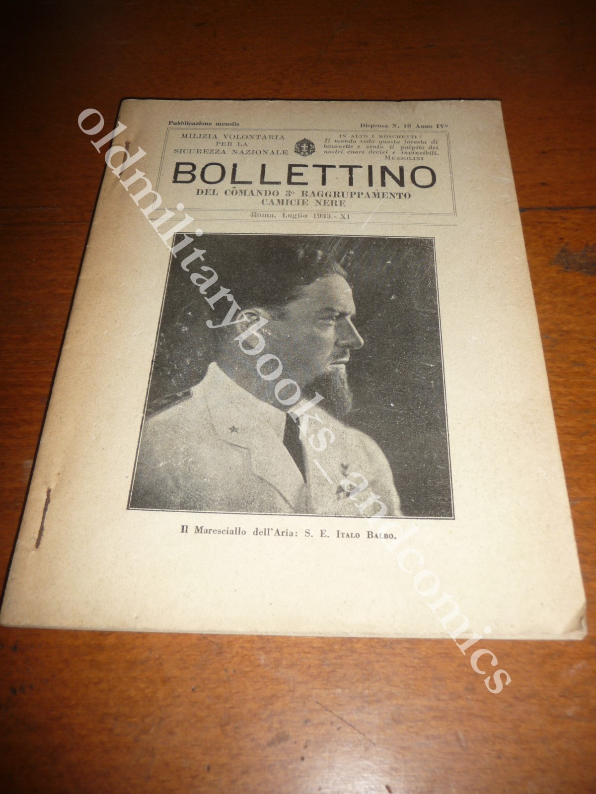 BOLLETTINO DEL COMANDO 3° RAGGRUPPAMENTO CAMICIE NERE N° 10 LUGLIO …