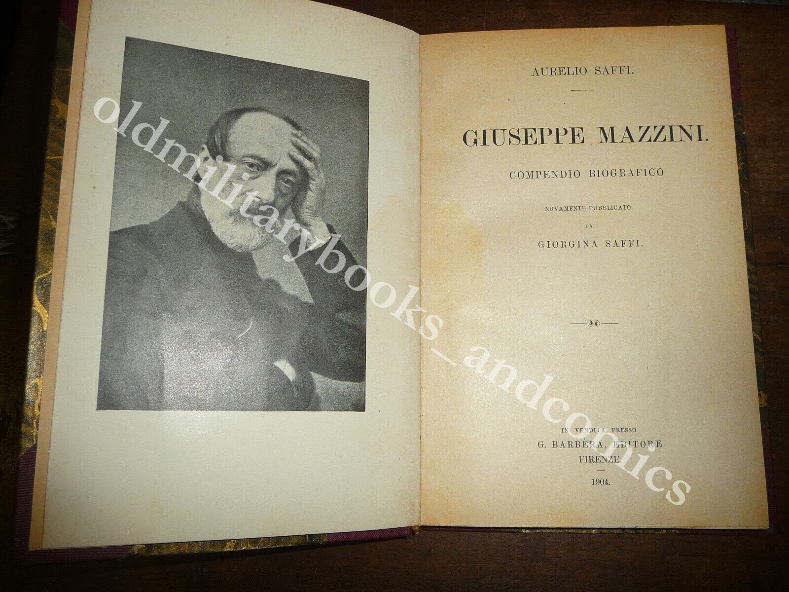 GIUSEPPE MAZZINI COMPENDIO BIOGRAFICO AURELIO SAFFI PUBBLICATO DA GIORGINA SAFFI