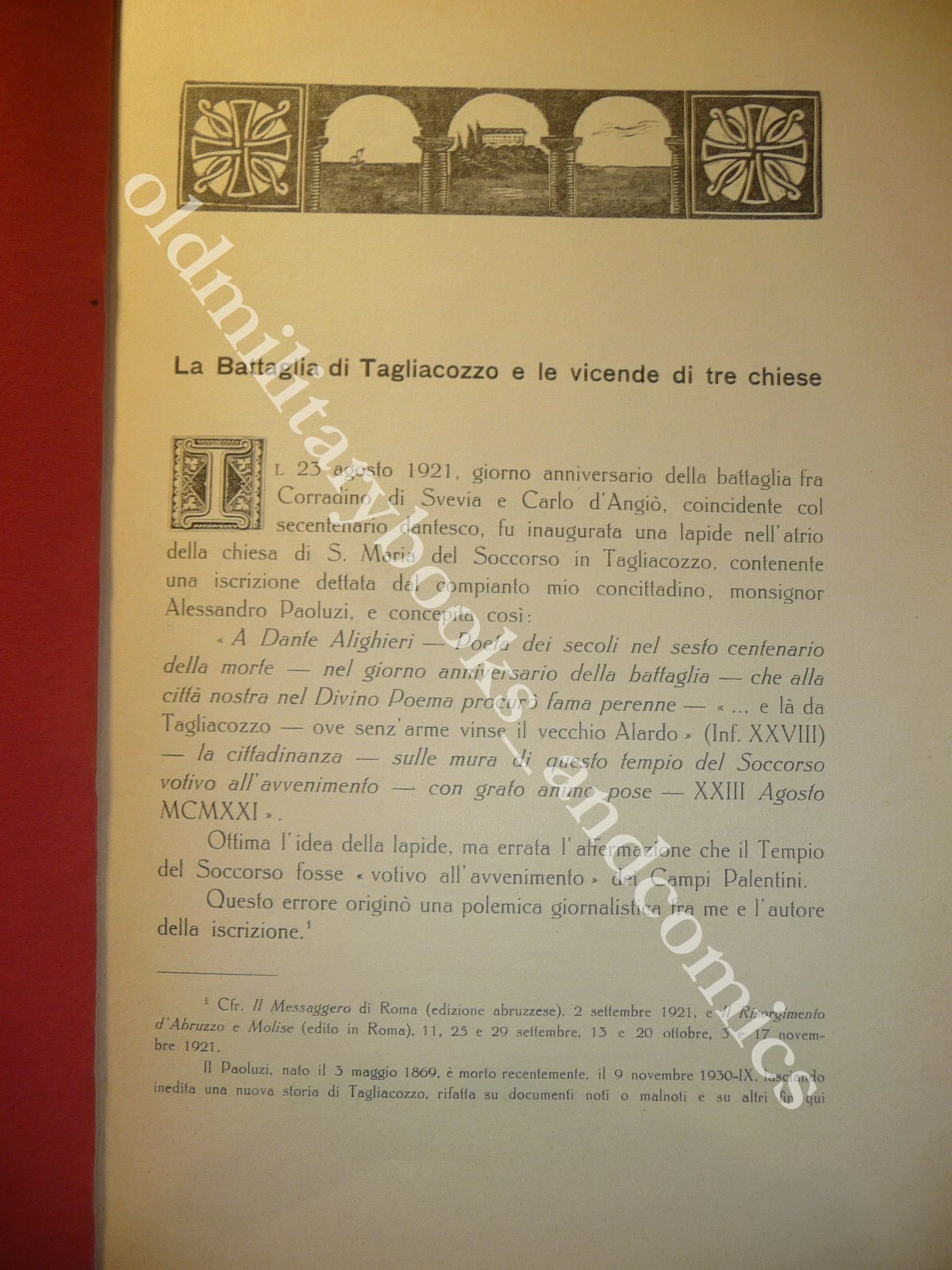 LA BATTAGLIA DI TAGLIACOZZO E LE VICENDE DELLE TRE CHIESE …