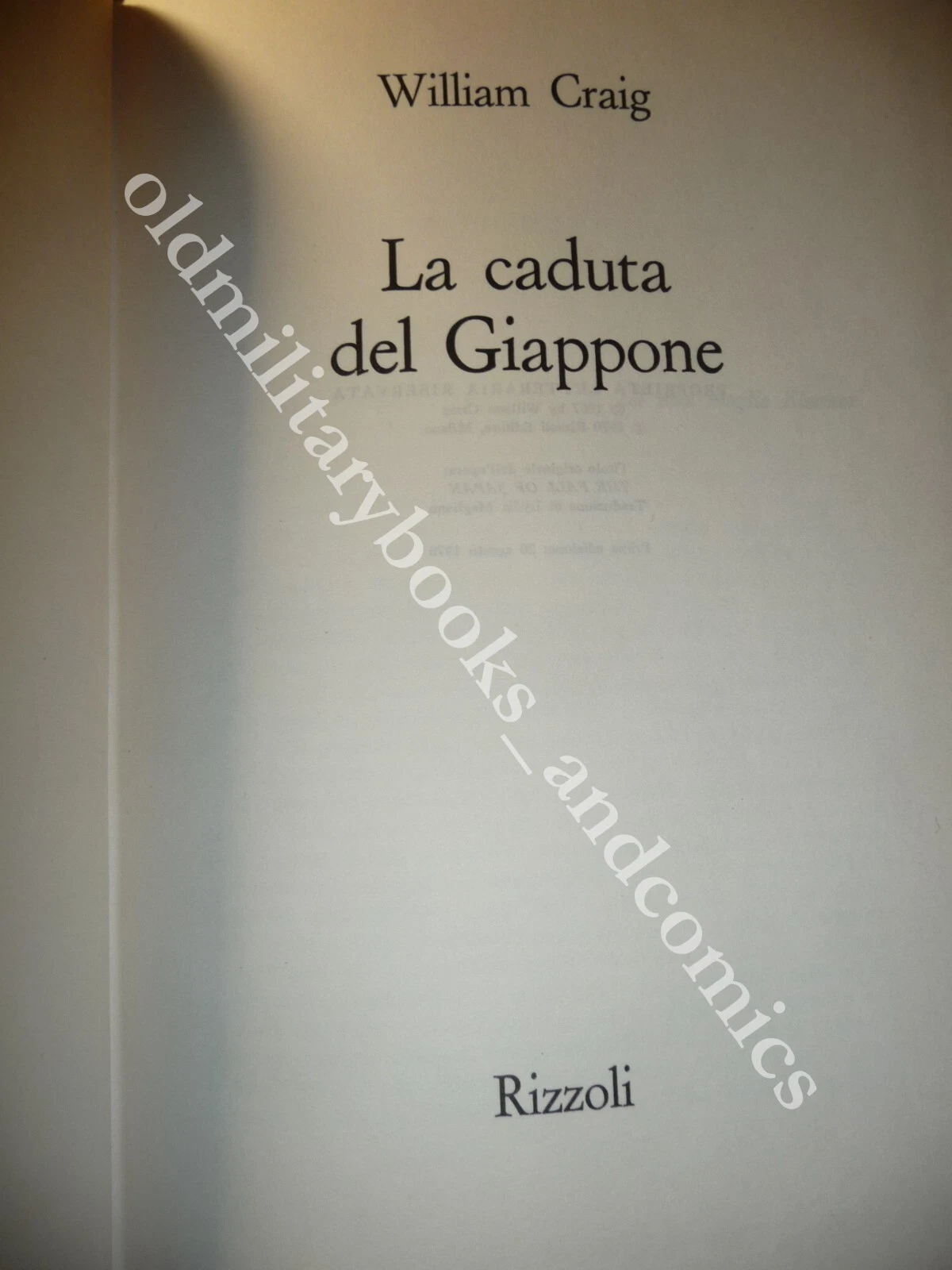 LA CADUTA DEL GIAPPONE WILLIAM CRAIG