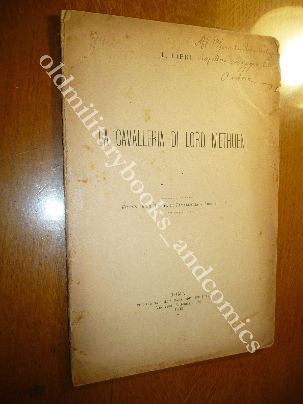 LA CAVALLERIA DI LORD METHUEN L. LIBRI ESTRATTO GUERRA ANGLO-BOERA