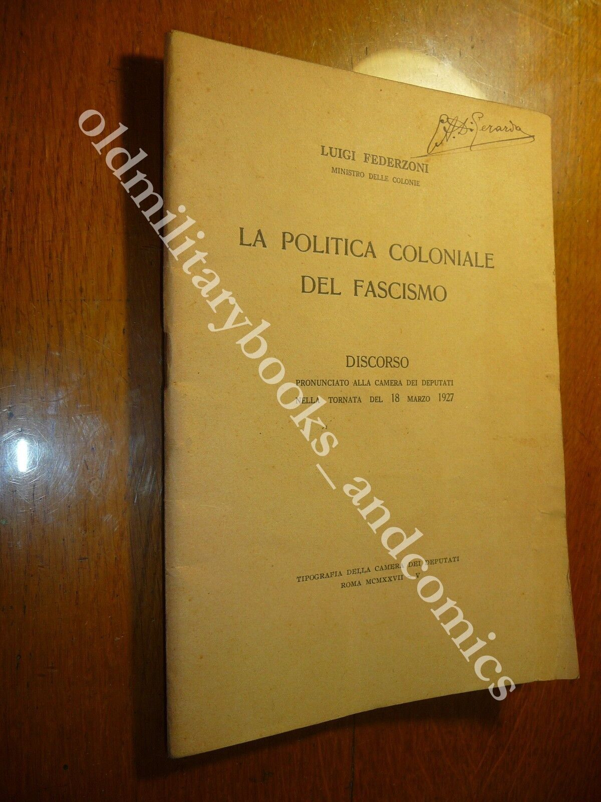 LA POLITICA COLONIALE DEL FASCISMO LUIGI FEDERZONI DISCORSO ALLA CAMERA …