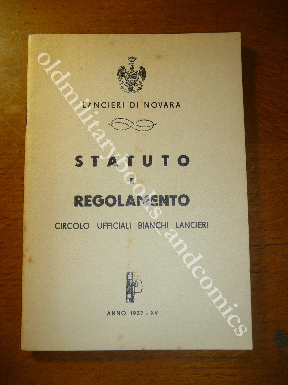 LANCIERI DI NOVARA STATUTO E REGOLAMENTO CIRCOLO UFFICIALI 1937