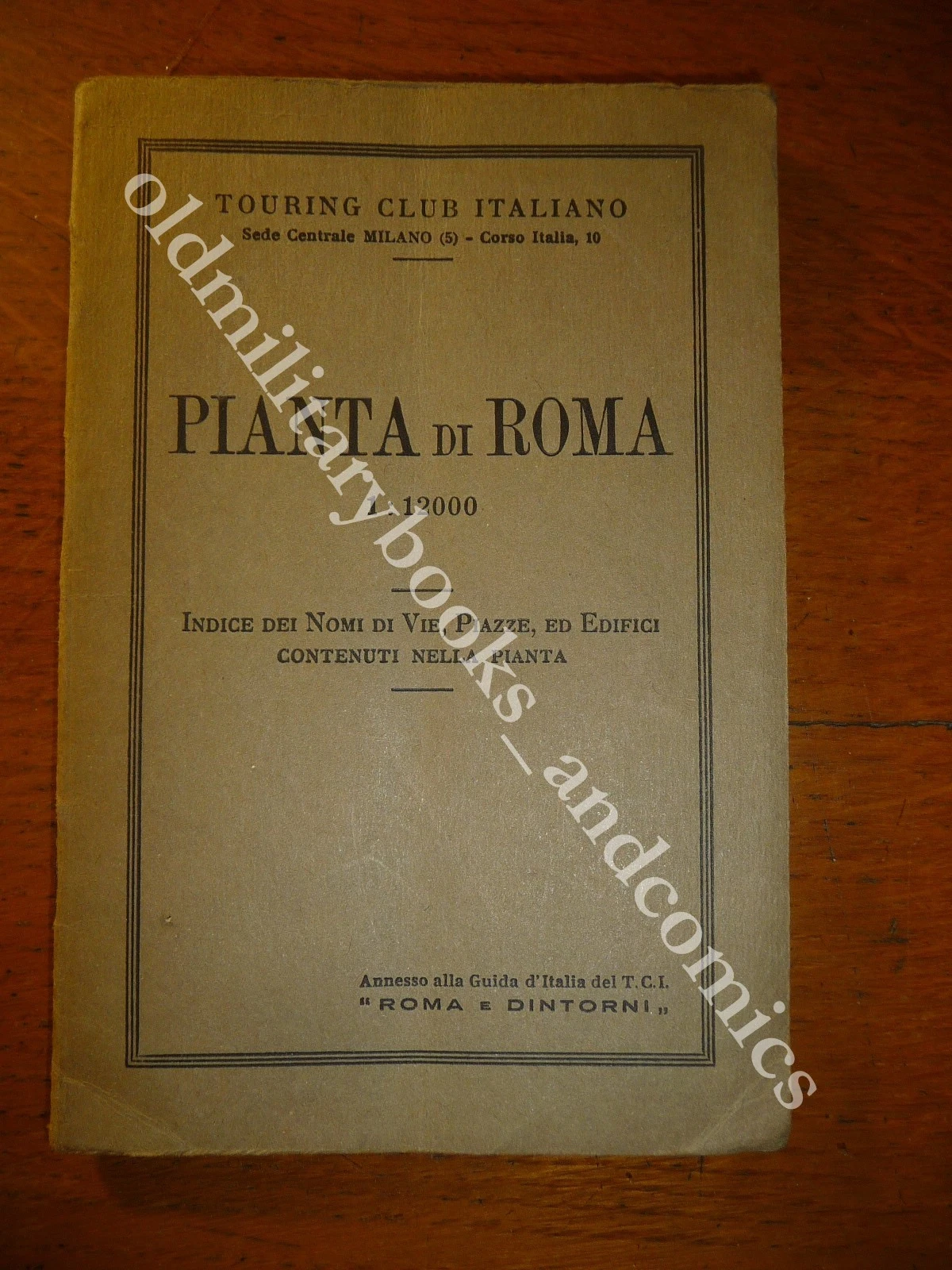 PIANTA DI ROMA 1:12000 TOURING CLUB ITALIANO 1920 VIE PIAZZE …