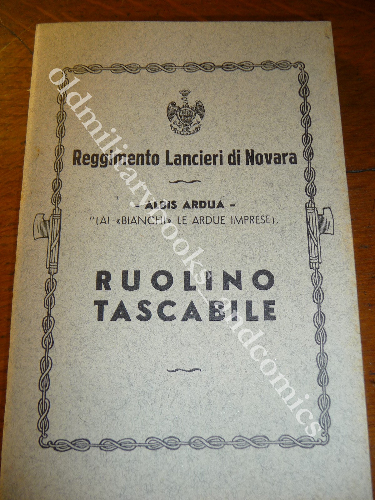 REGGIMENTO LANCIERI DI NOVARA RUOLINO TASCABILE 1933