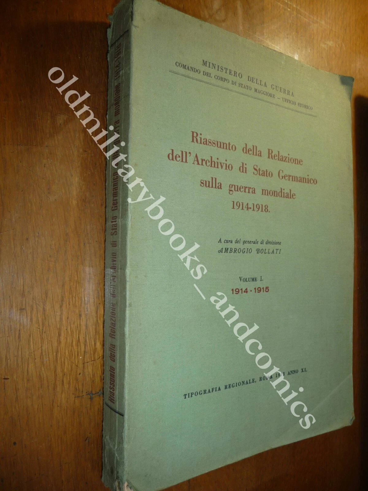 RIASSUNTO DELLA RELAZIONE DELL'ARCHIVIO DI STATO GERMANICO SULLA GUERRA MONDIALE