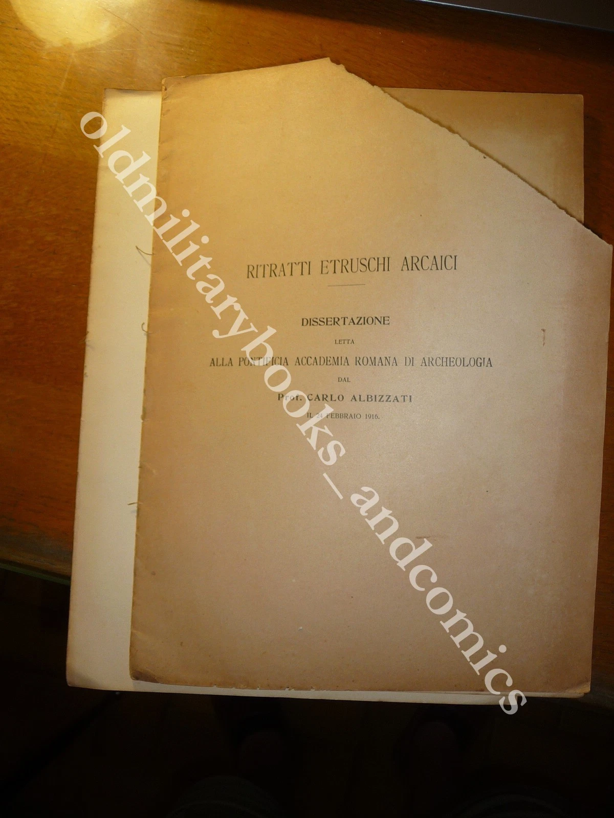 RITRATTI ETRUSCHI ARCAICI DISSERTAZIONE ALLA PONTIFICIA ACCADEMI CARLO ALBIZZATI