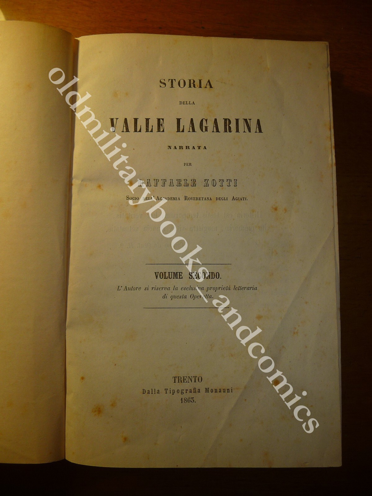 STORIA DELLA VALLE LAGARINA RAFFAELE ZOTTI 2° VOLUME