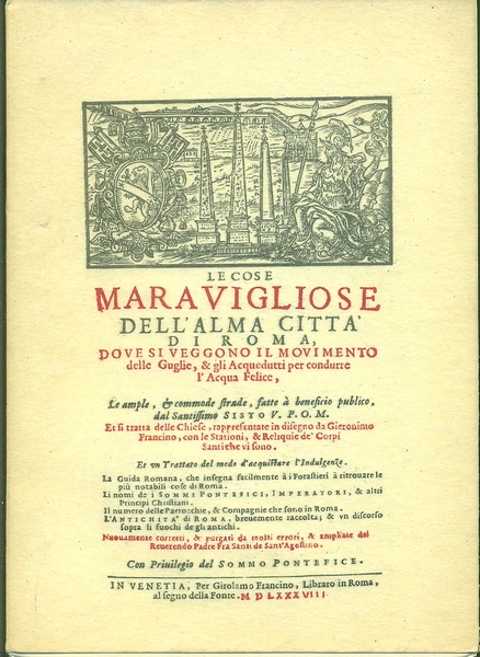 Le Cose maravigliose dell'alma citta' di Roma