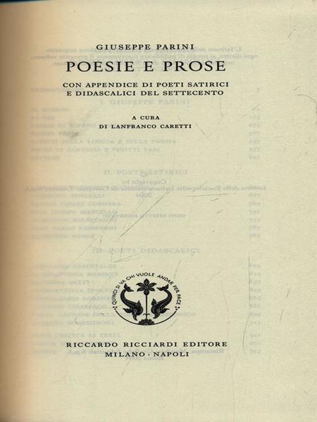 Giuseppe Parini. Opere. Appendice: Poeti satirici e didascalici