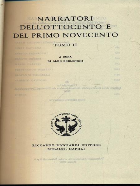 Narratori dell'Ottocento e del primo Novecento. Vol. 64. Tomo II