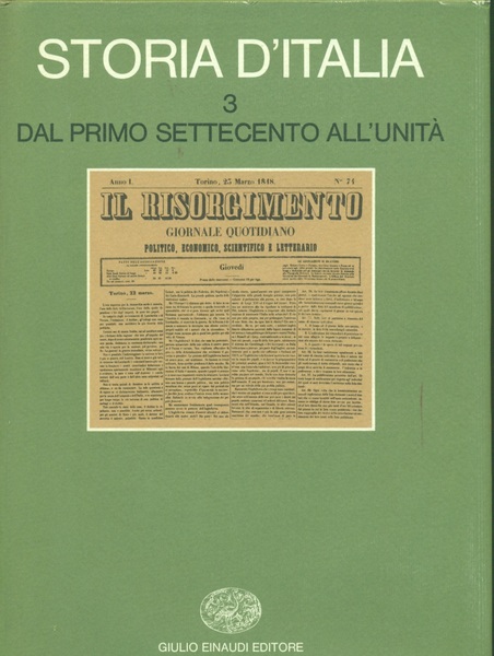Storia d'Italia III dal primo settecento all'unità