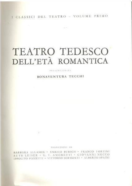 Teatro tedesco dell'eta' romantica