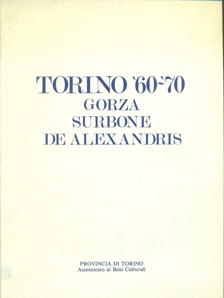 Torino 60-70 Gorza Surbone De Alexandris