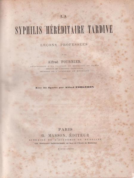 SYPHILIS HEREDITAIRE TARDIVE