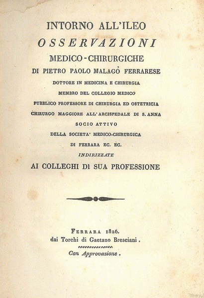 Intorno all'Ileo - Osservazioni Medico - Chirurgiche