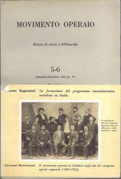 Movimento Operaio. Rivista di storia e bibliografia 5-6