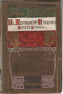 Il Risorgimento Italiano Rivista Storica anno I fascicolo 5-6