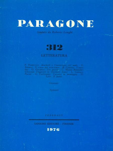 Paragone 312 anno XXVII - Letteratura