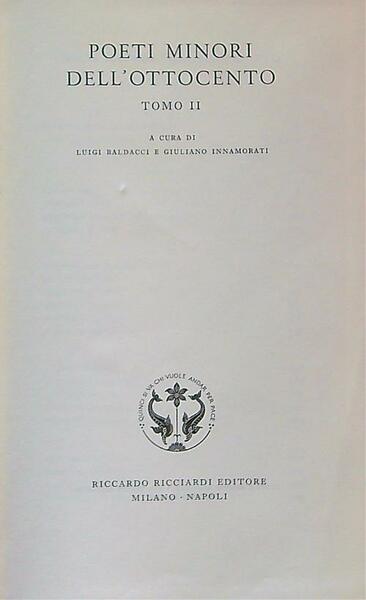Poeti Minori Dell'Ottocento Tomo 2