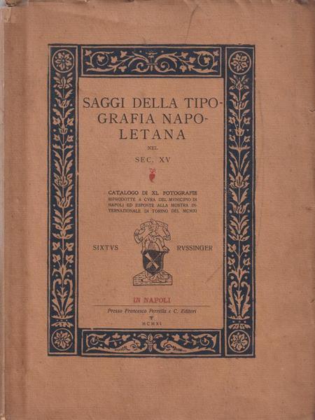 Saggi Della Tipografia Napoletana Nel Sec. XV