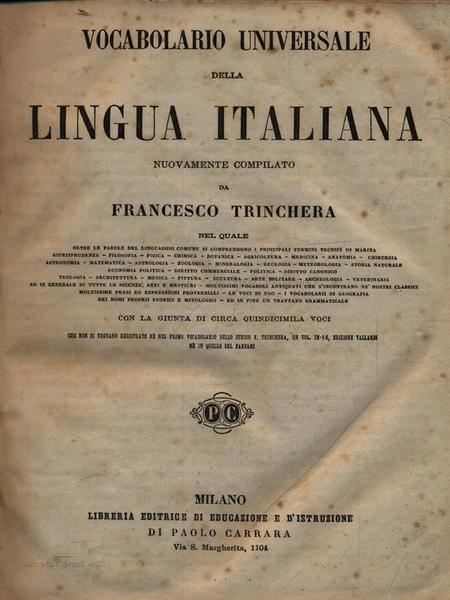 Vocabolario Universale Della Lingua Italiana