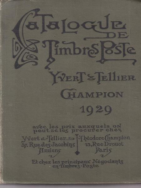 Catalogue de timbres poste 1929