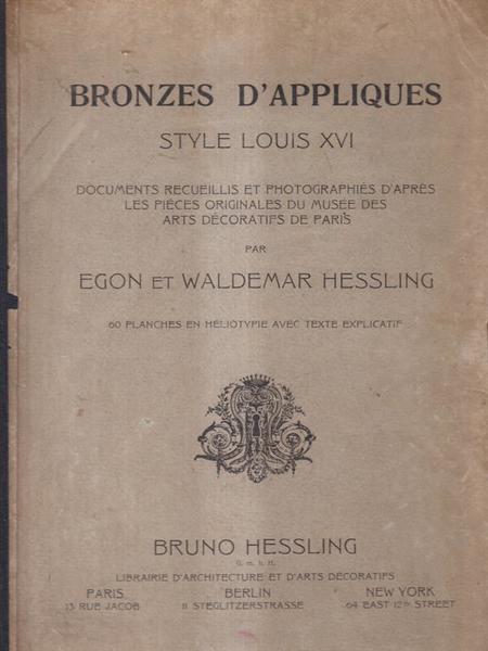 Bronzes d'appliques. Style Louis XVI. Cartella di fogli sciolti