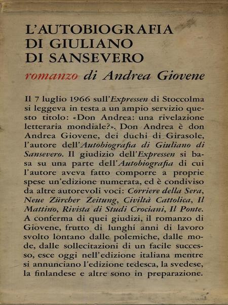 L'autobiografia di Giuliano di Sansevero