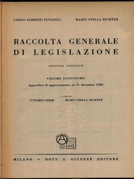 Raccolta generale di legislazione vol. 12